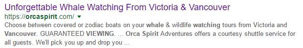 Orca Spirit Search Result